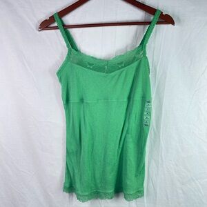 NWT OLD NAVY  Y2K Vintage Womens Lace Trim Fairy Cami Babydoll Top Size M Green